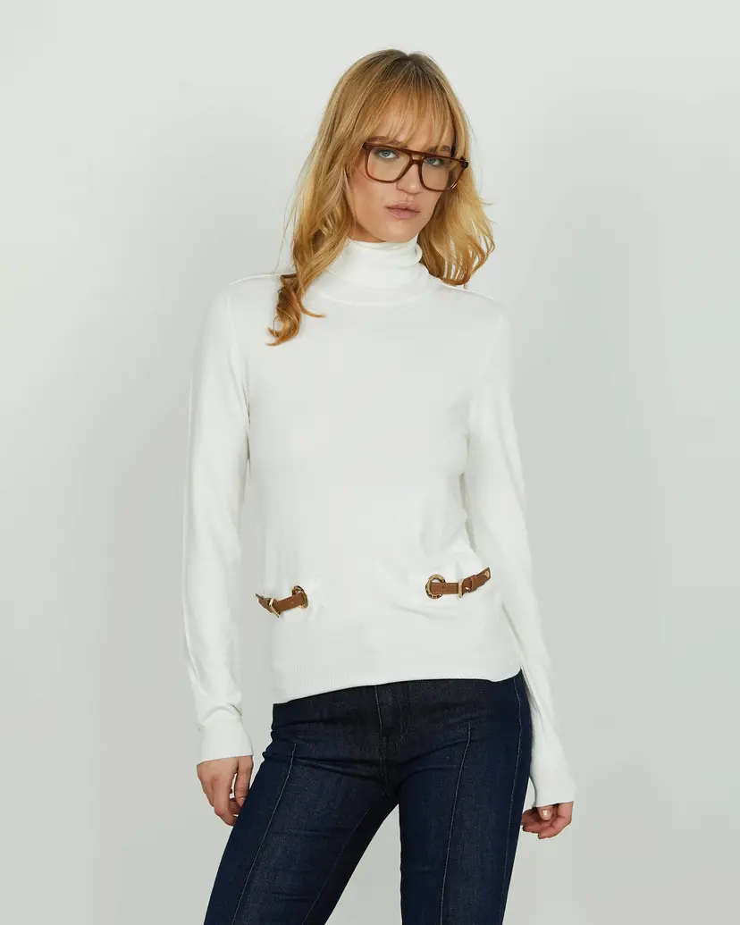 Relish Relish ALINNIA White Turtleneck sweater