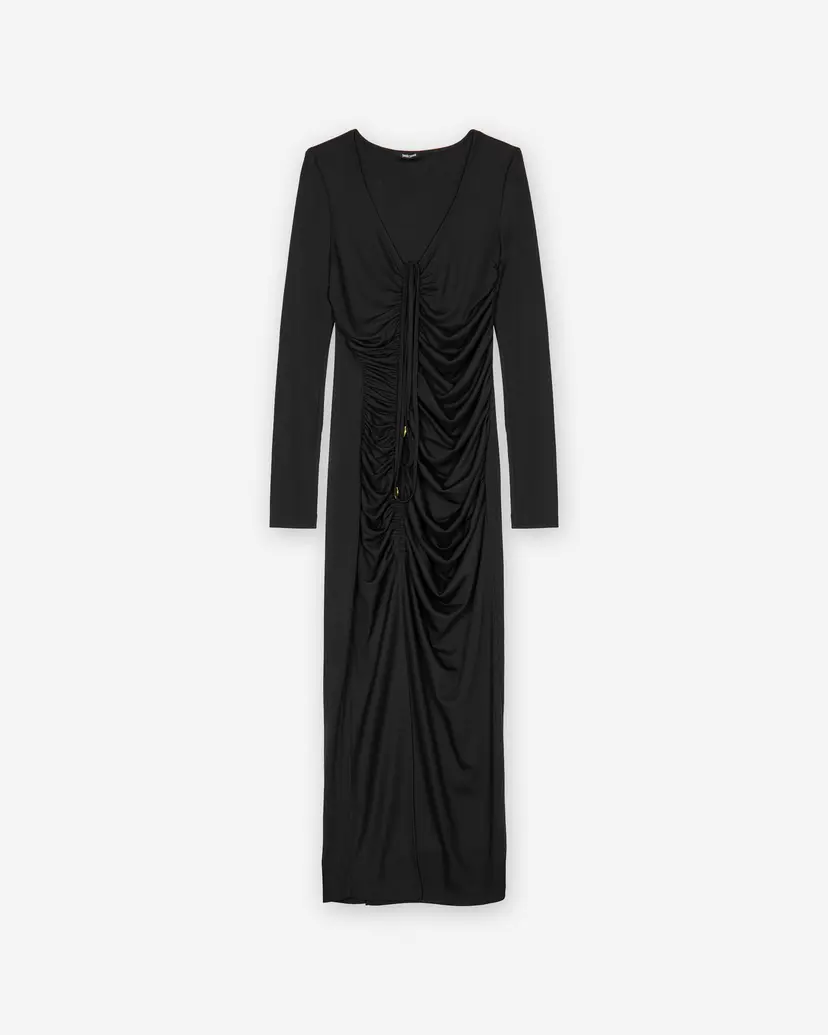 Just Cavalli Just Cavalli Jersey Fluido Sol Black Long dress