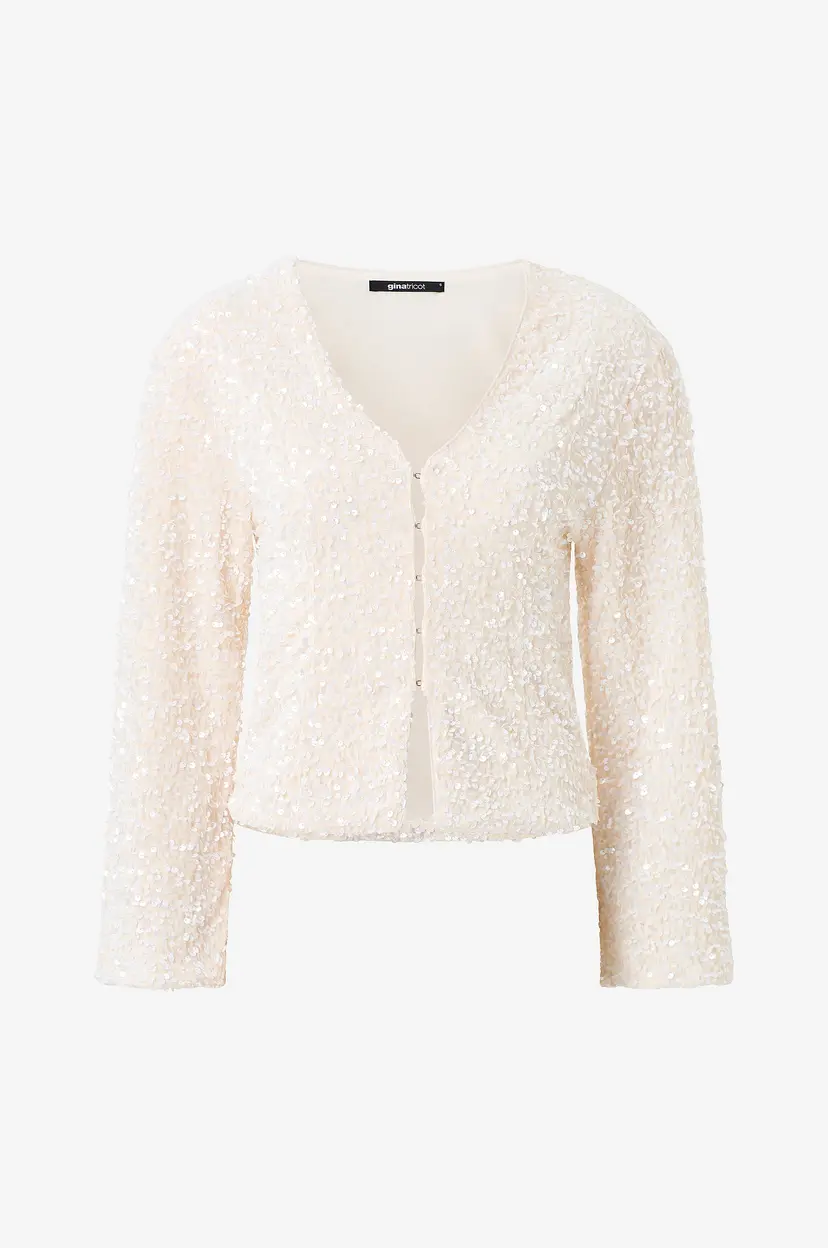 Gina Tricot Bluse Shaped Sequin Top - Natur
