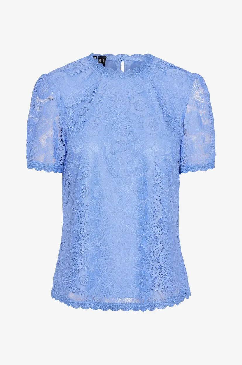 Pieces Blondetopp pcOlline SS Lace Top Noos BC - Blå