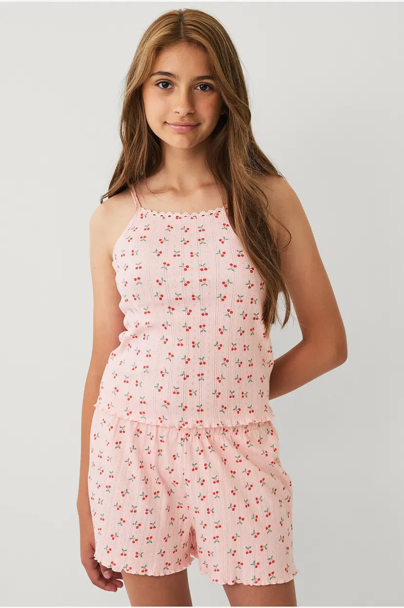 Ellos Collection Pysjsett i pointelle - Rosa