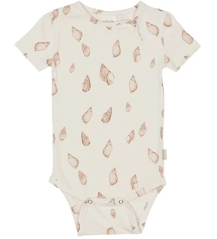 Petit Piao Petit Piao Printed SS Modal Body, Seashell (62 / 3 mnd)