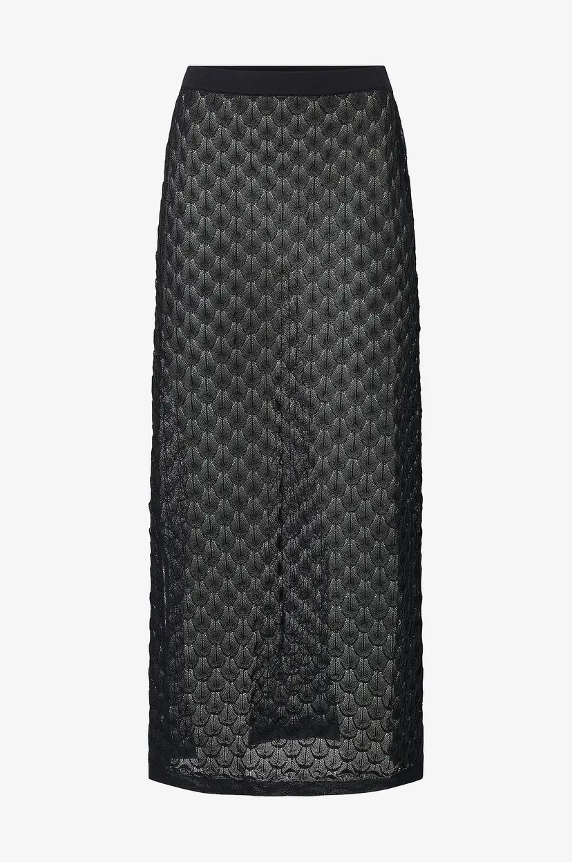 By Malina Maxi skjørt Fannie Pointelle Knitted - Svart