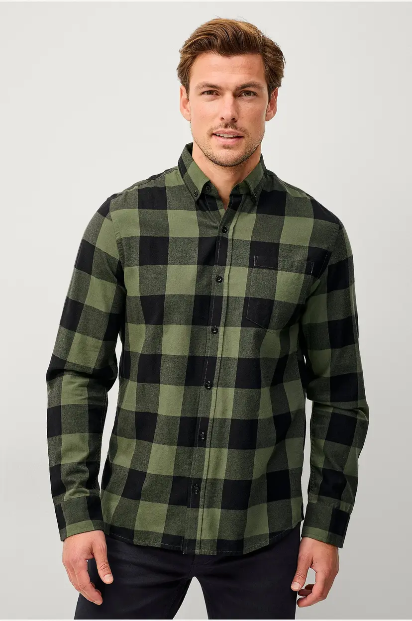 Ellos Collection Skjorte Ryder i flanell - Grønn