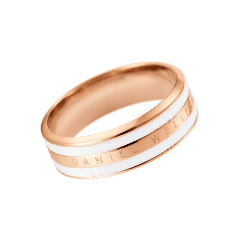 Daniel Wellington Rose Gold Ring Emalie Satin White | DW