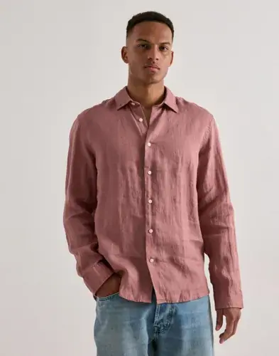 Selected Men Selected Men Slhregkylian Linen Ls Skjorte Linskjorter Rose