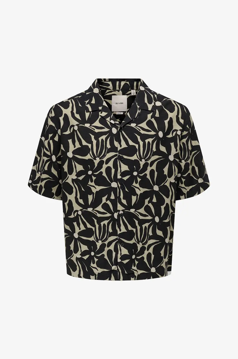 ONLY & SONS JUNIOR Skjorte osjHarvi Reg Resort SS 041 - Svart