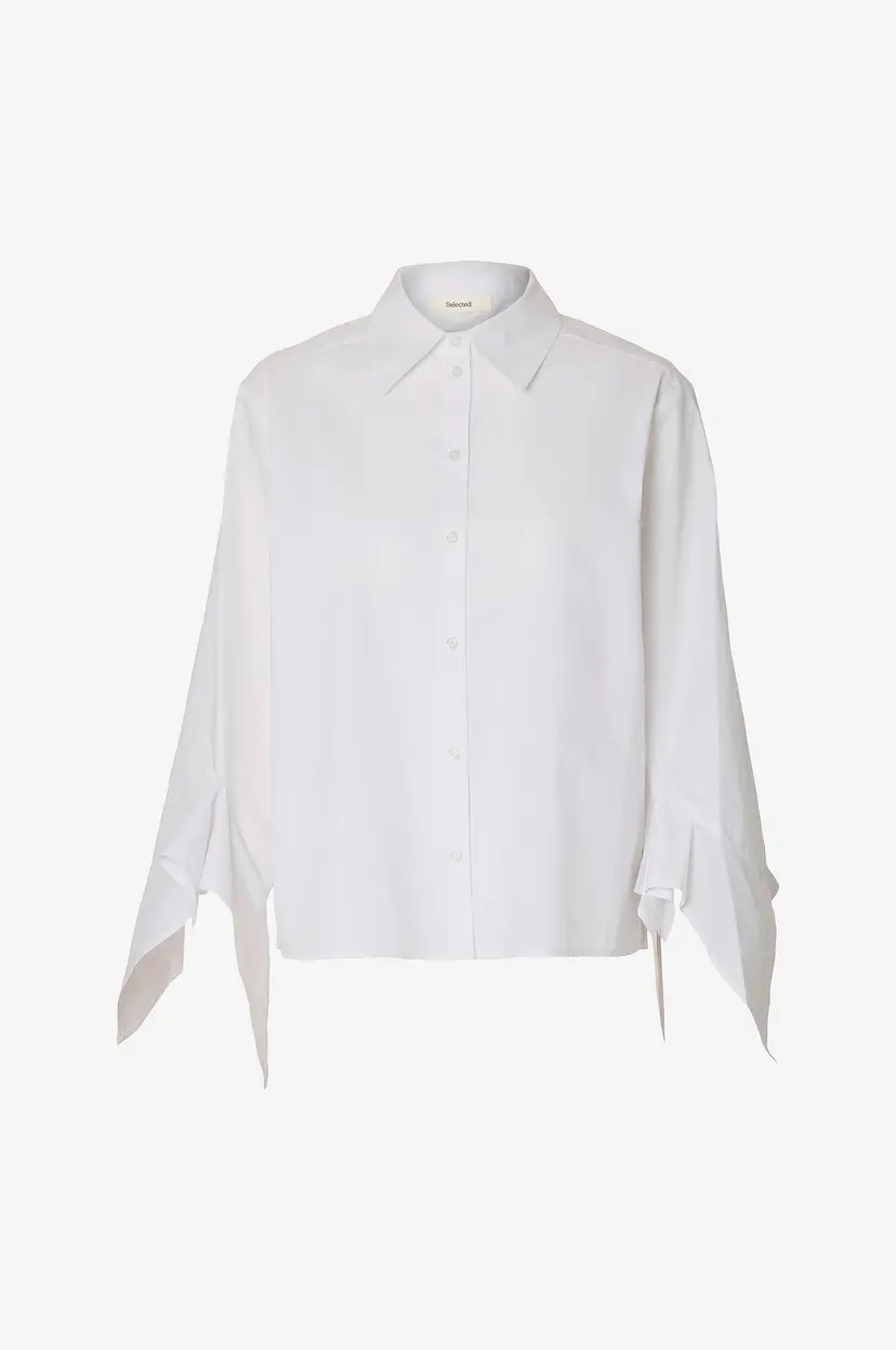 Selected Women Skjorte SlfDelia Relaxed Flounce - Hvit