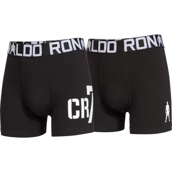 CR7 Cristiano Ronaldo CR7 Cristiano Ronaldo 2P Boys Line Trunk Svart bomull 134-140