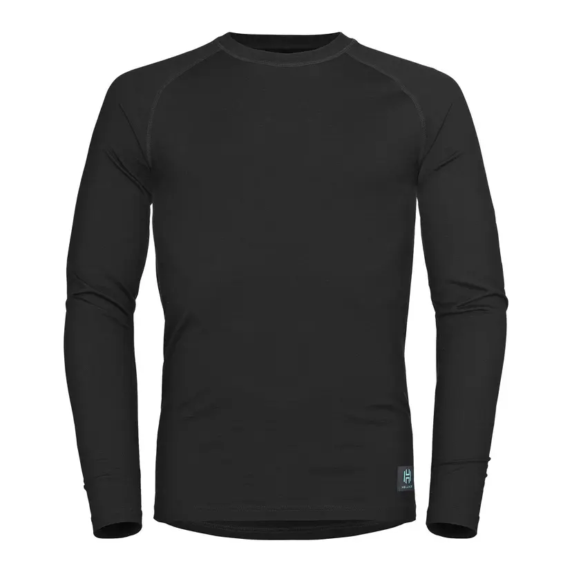Hellner Hellner Men's Wool Warm Base Layer Long Sleeve Black Beauty