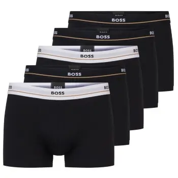 BOSS BOSS 5P Cotton Boxer Trunks Svart bomull Large Herre