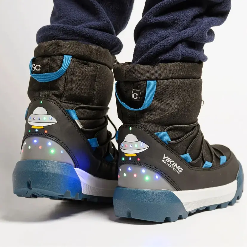 Viking Viking - Vintersko Spaceship, Blinkende Vintersko Warm SC WP Black/ Dark Blue
