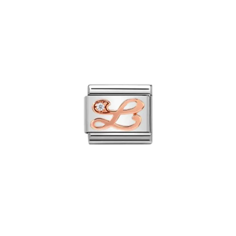 Nomination Letter L w/ Cubic Zirconia Rose Gold