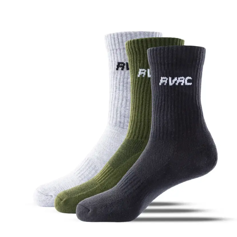 RevolutionRace 3-pack Core Ribbed Socks Unisex Grey Melange/Grape Leaf