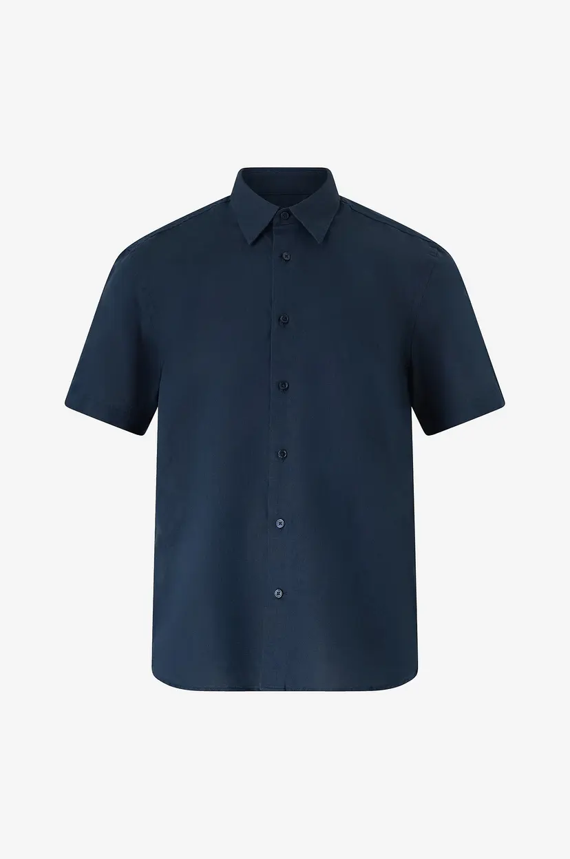 Selected Men Linskjorte slhRegclay Linenblend SS - Blå