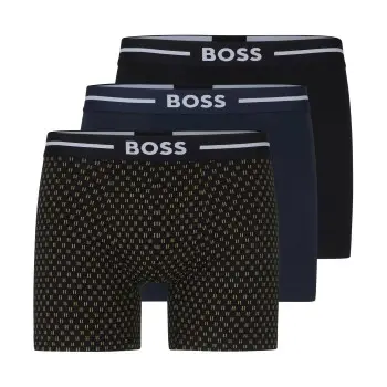 BOSS BOSS 3P Bold BoxerB Svart/Blå bomull Small Herre