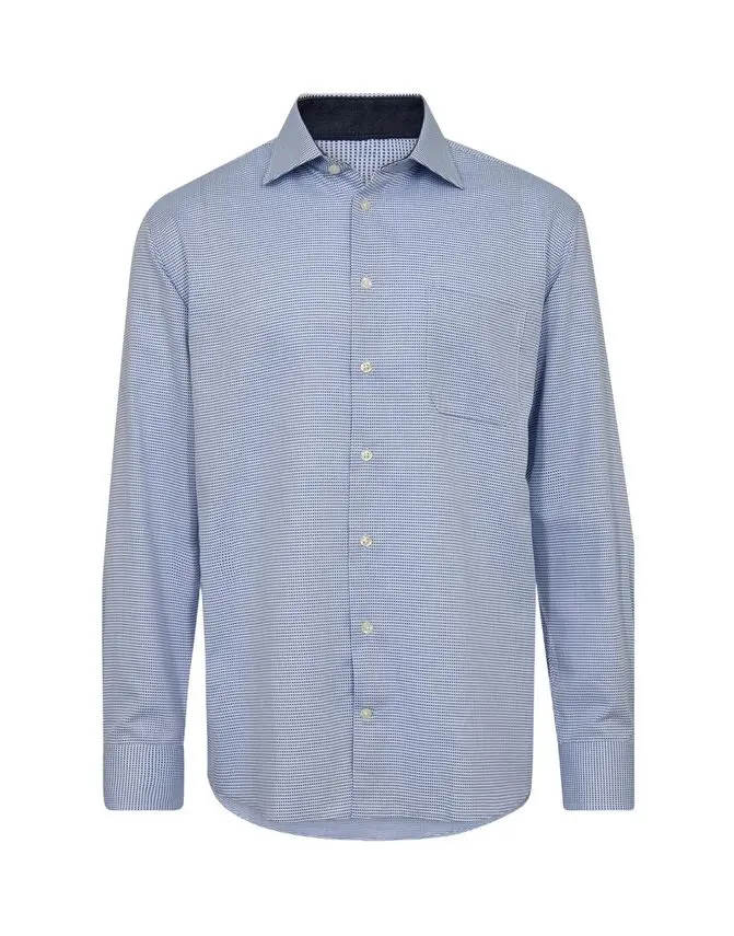 Black Blue l/s shirt regular fitting