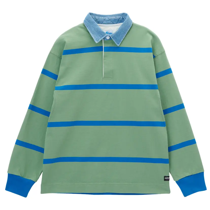 Gramicci Gramicci Langdon Rugby Shirt Olive /Blue