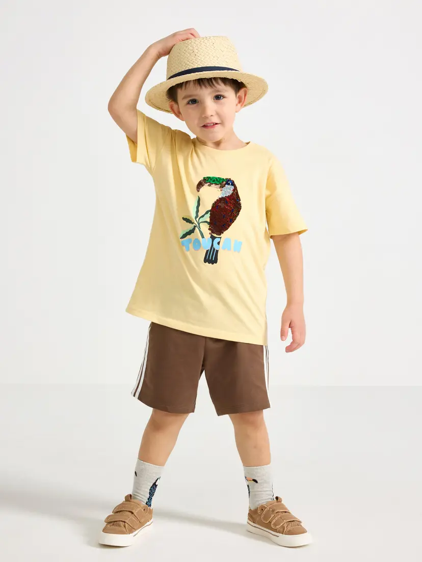 Lindex Oversized t-skjorte med vendbart paljettmotiv