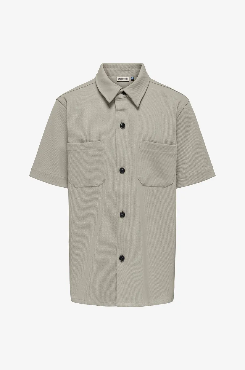 ONLY & SONS JUNIOR Skjorte osjNew Kodyl Reg SS Shirt - Beige