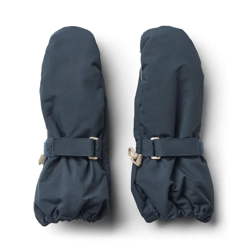 Wheat Wheat Mittens Tech Dark Blue