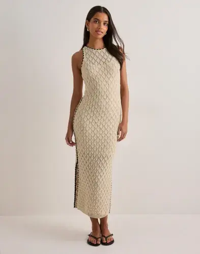 Vero Moda Vero Moda - Beige - Awevelyn Sl 7/8 Crochet Dress Noos