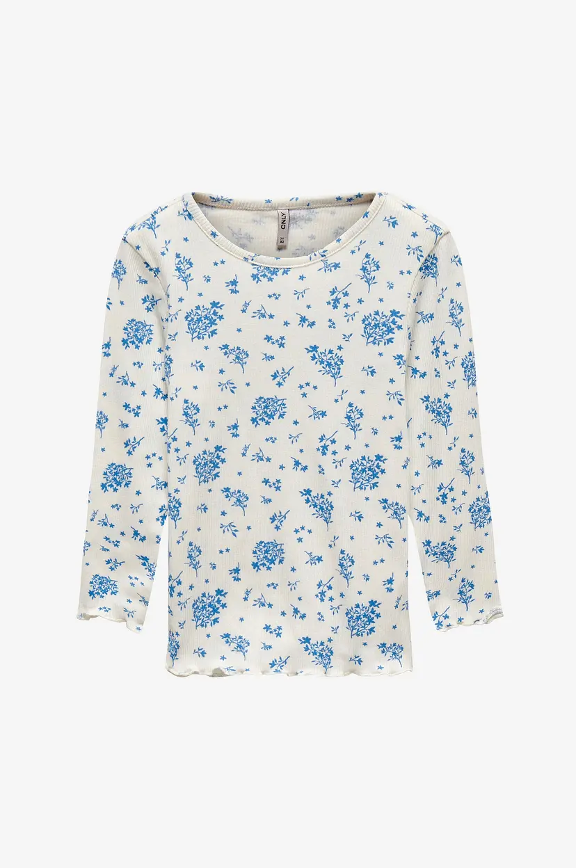Kids Only Topp kmgEvig L/S Rib Top O-neck - Blå
