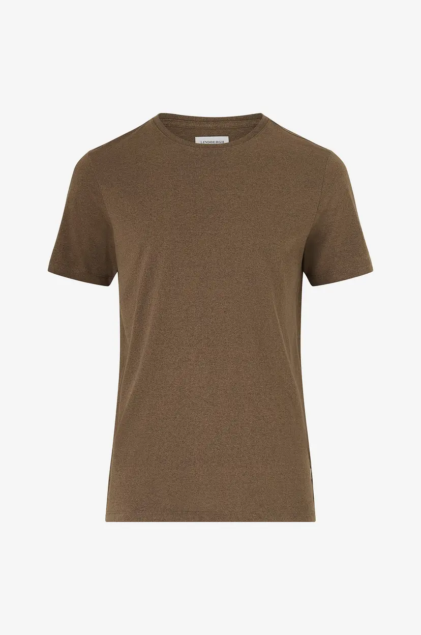 Lindbergh T-shirt Mouliné O-neck Tee S/S - Brun