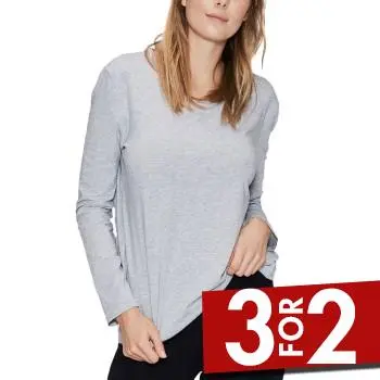 JBS of Denmark JBS of Denmark Bamboo Long Sleeve Top Lysgrå X-Small Dame