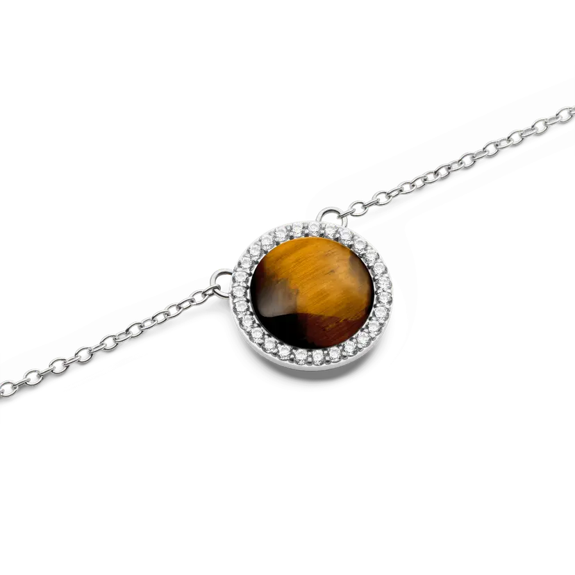 Daniel Wellington Silver Necklace Audrey Tiger Eye | DW