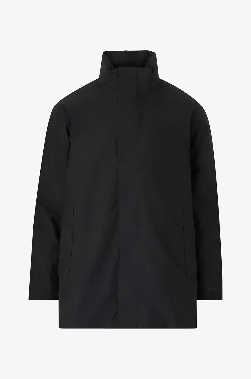 Calvin Klein Jakke Mid Length Tech Mocknk Puffer - Svart