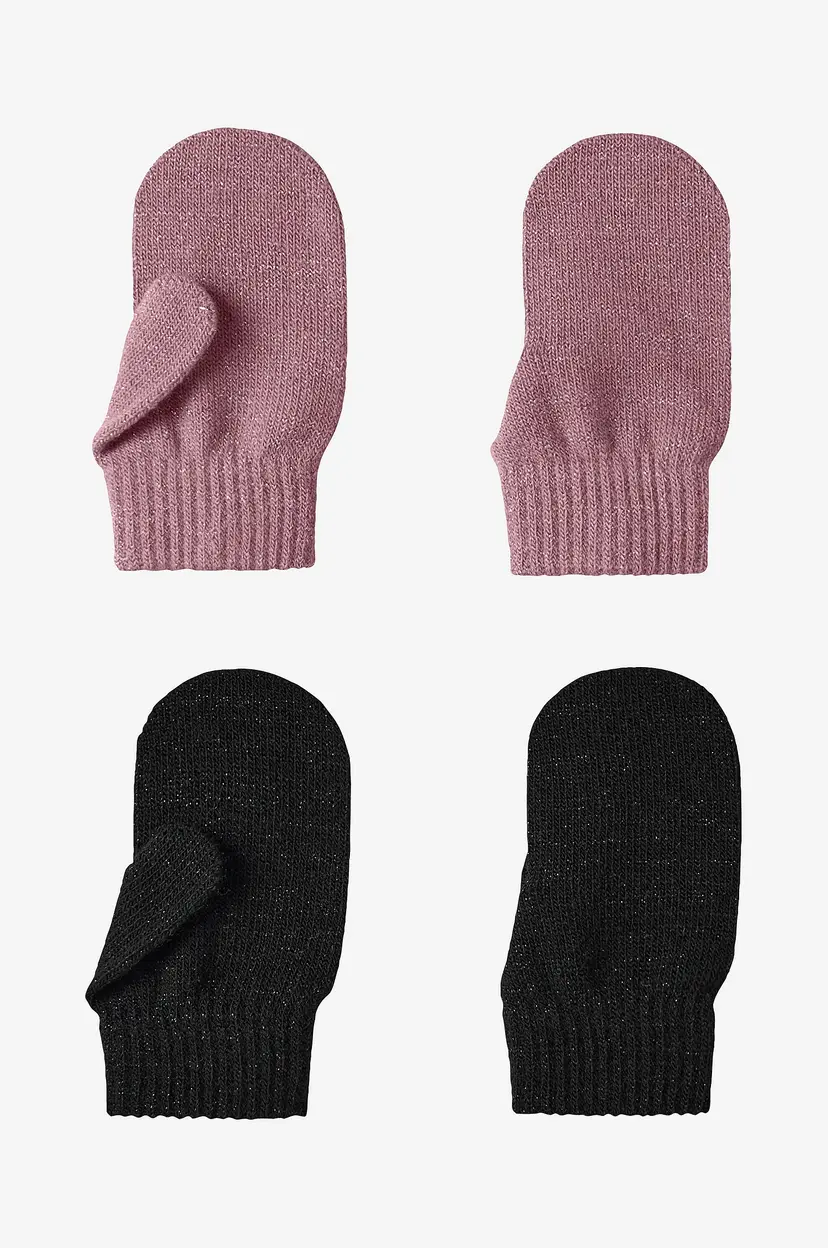 NAME IT Tommelvotter Nmfmagic Glitter Mittens 2-pakning - Svart