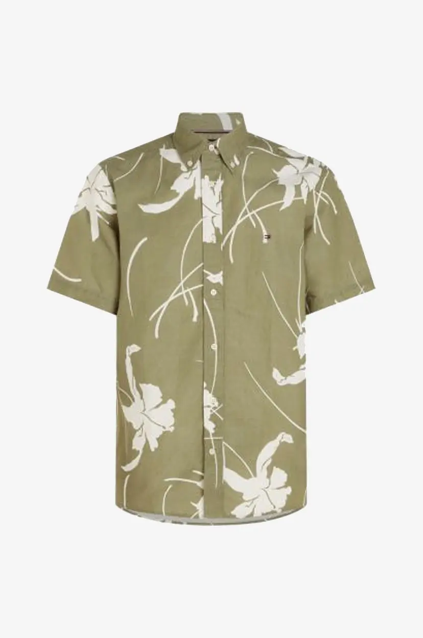 Tommy Hilfiger Skjorte Large Tropical Prt Shirt S/S - Grønn