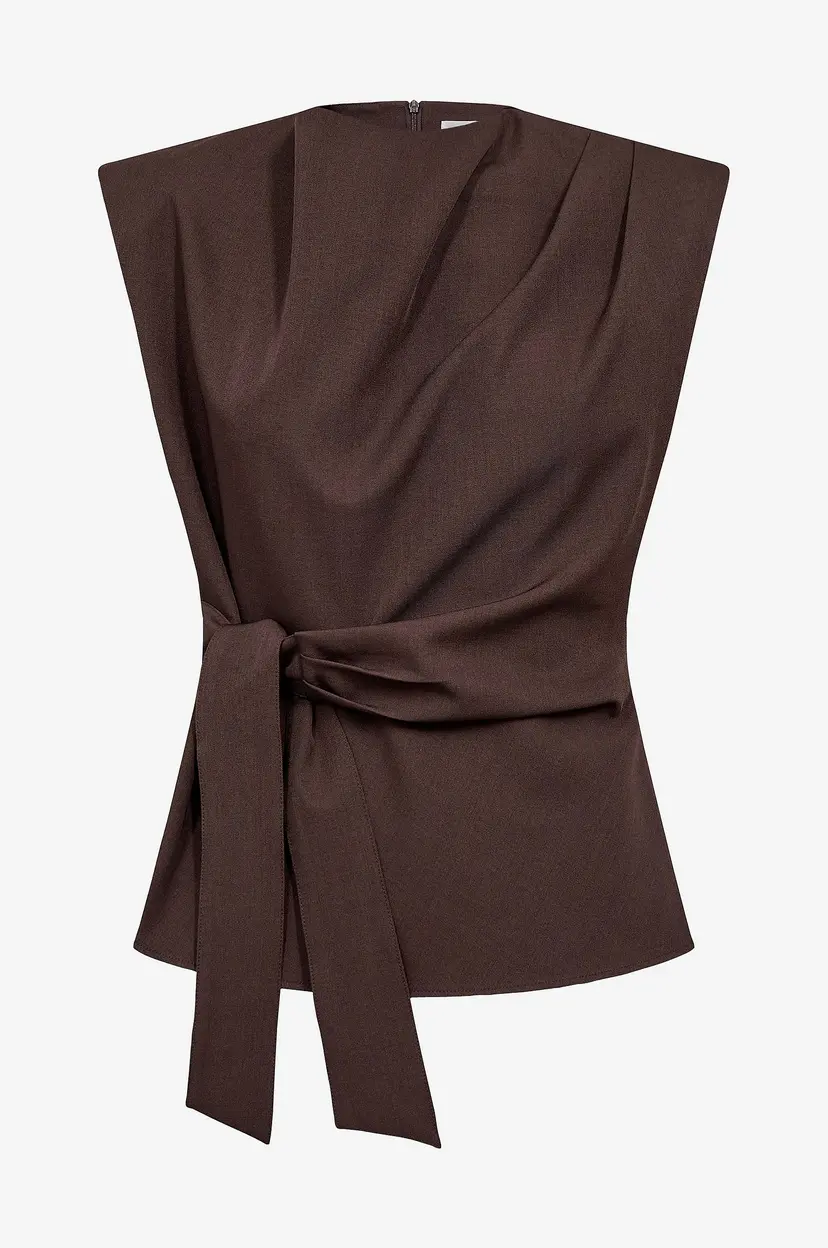 Co'couture Bluse LunaCC Pleat Top - Brun