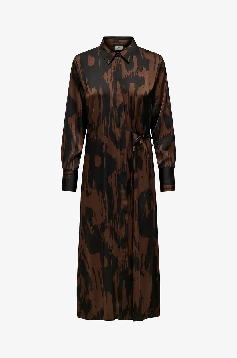 JDY Kjole jdyJudy L/S Tie Midi Shirt Dress WV - Brun