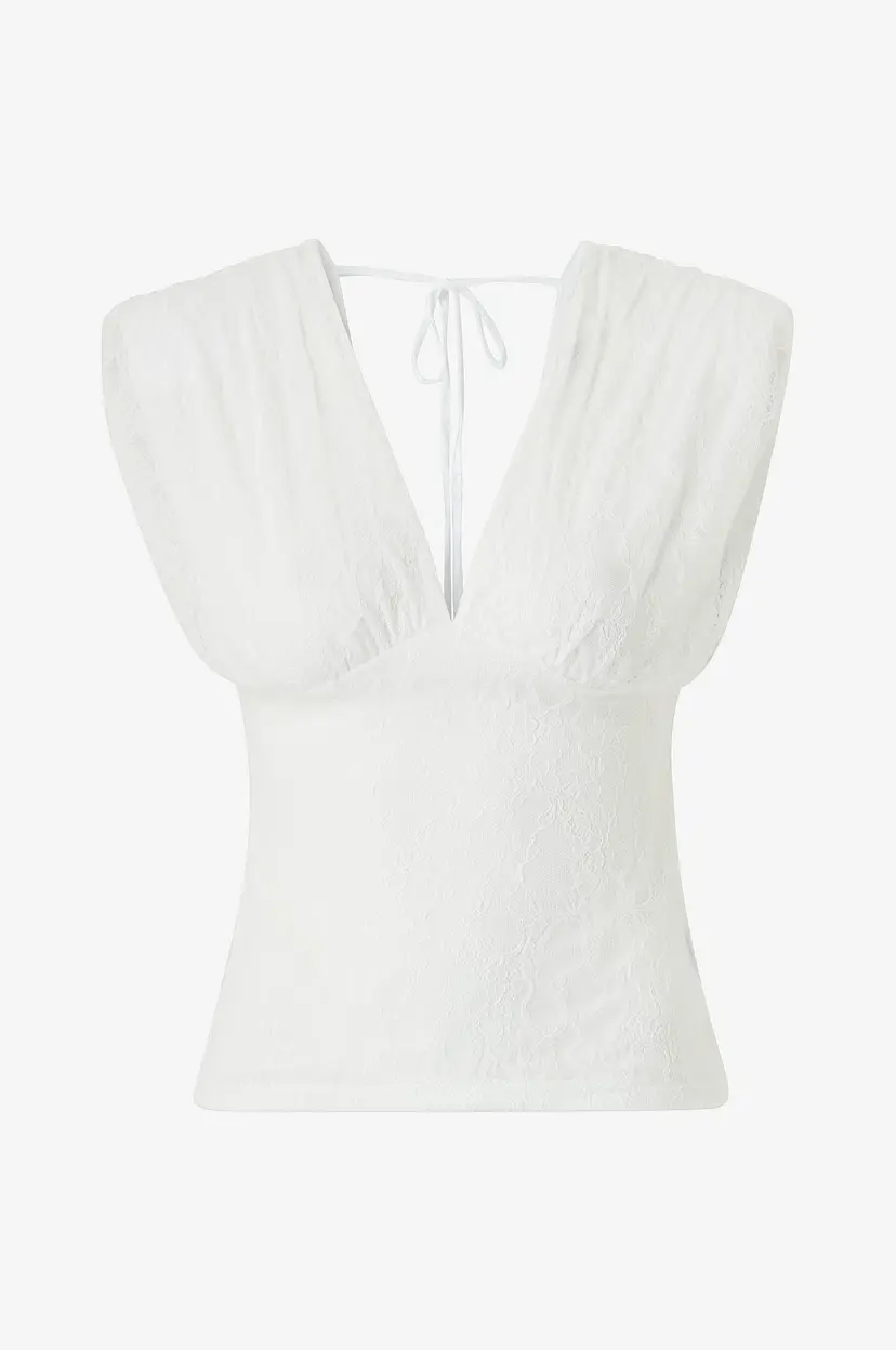 Gina Tricot Topp Lace Top - Hvit