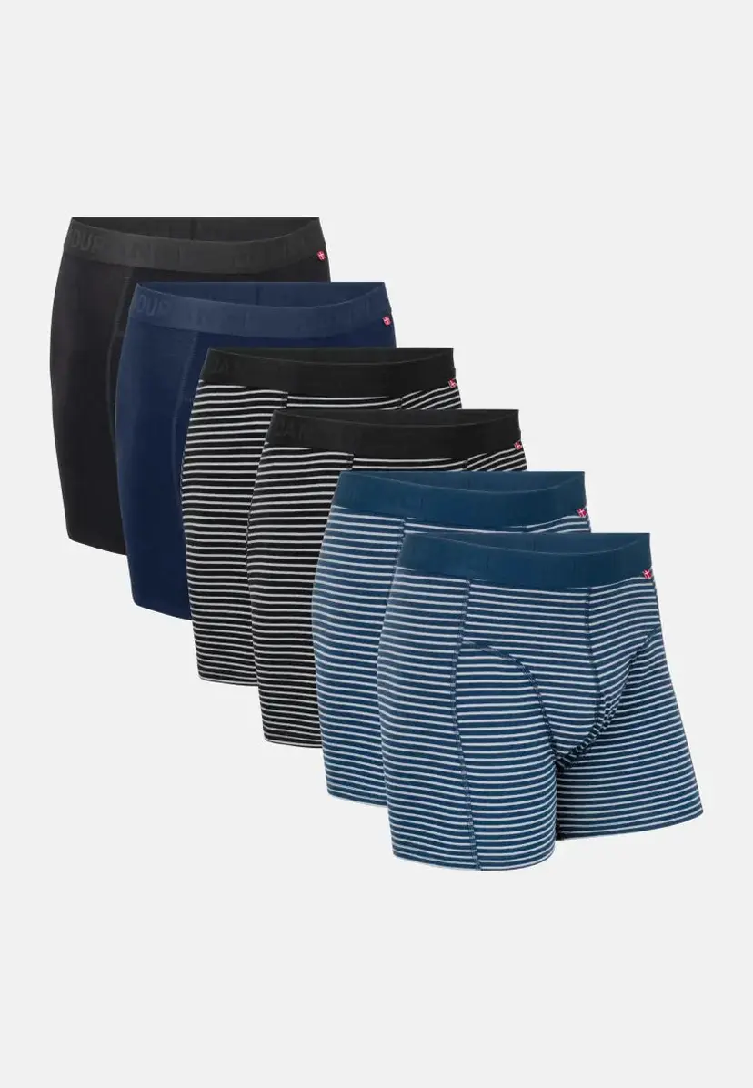 DANISH ENDURANCE DANISH ENDURANCE ORGANIC COTTON BOXERSHORTS, Sort stribe | Sort | Navy | Navy stribe, M