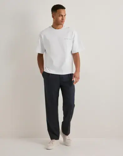 Selected Men Selected Men SLH220-Loose Otto Wool Blnd Pleat P Dressbukser Blå