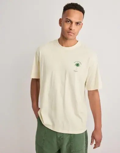Jack & Jones Jack & Jones Jorvalley Tee Ss Crew Neck Tg Ln T-skjorte med trykk Beige