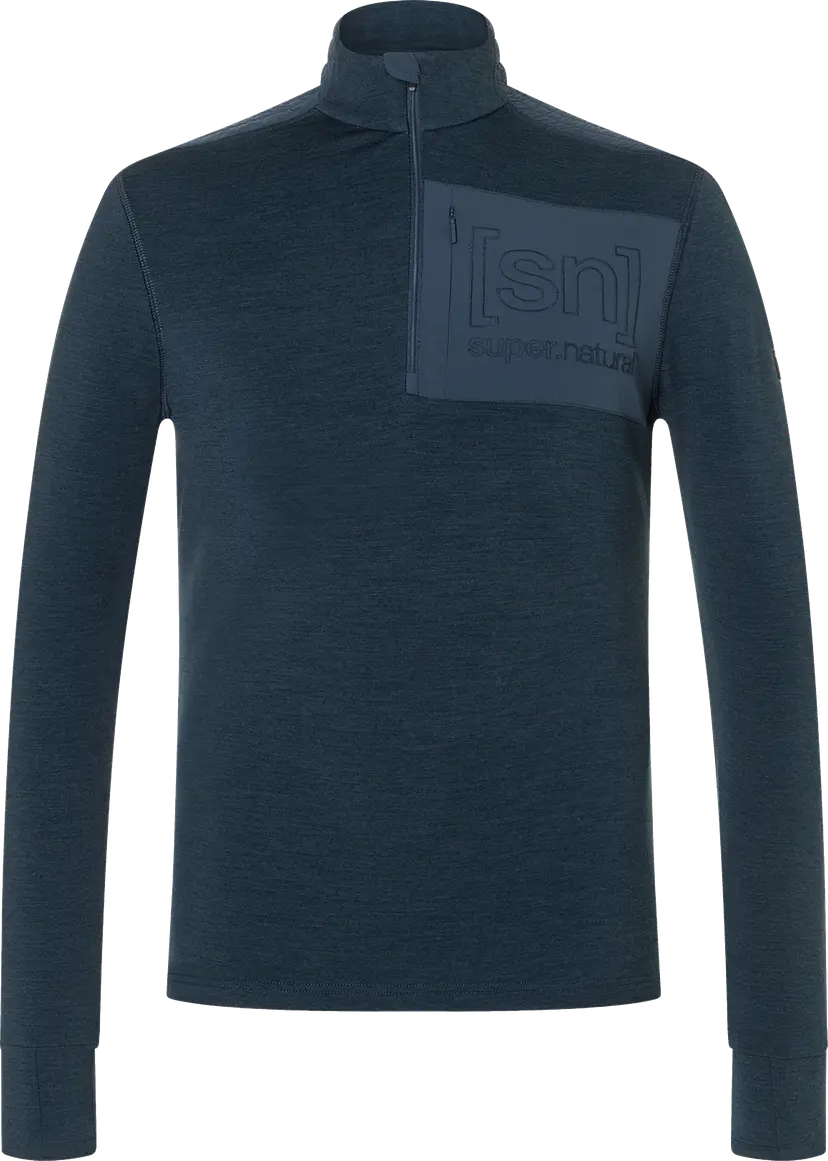 Super.Natural super.natural Men´s Shoulder Guard 1/4 Zip Blueberry