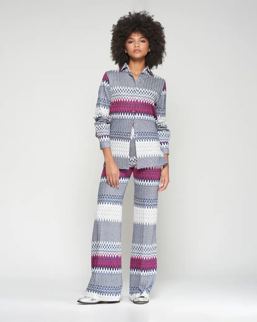 VilaGallo VilaGallo Venus Marino Plata Jacquard Multicolour Pants