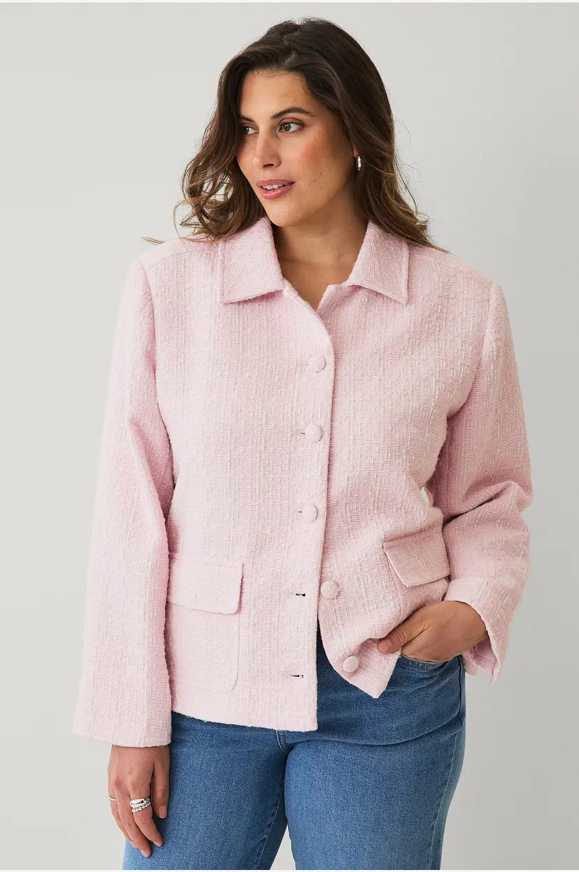 Ellos Plus collection Kort jakke i tweed - Blå