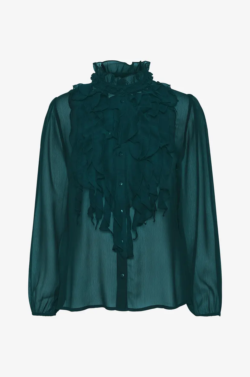 Saint Tropez Bluse LiljaSZ Crinkle LS Shirt - Grønn