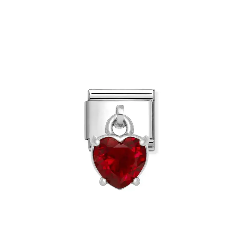 Nomination Red Heart Charm Cubic Zirconia