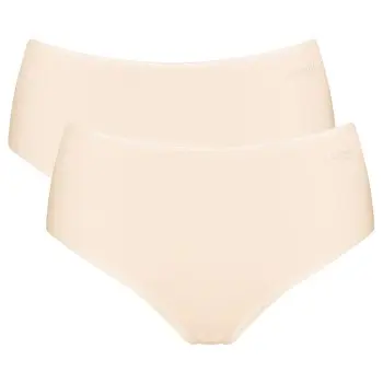 Sloggi Sloggi Truser 2P Go High Waist Brief Pudder bomull X-Small Dame