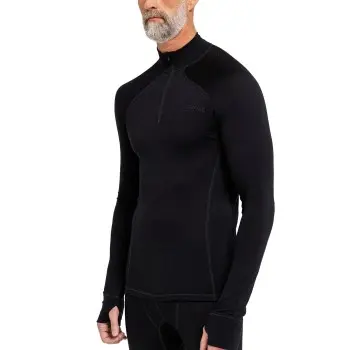 Dovre Dovre Wool Zip Single Jersey Svart ull XX-Large Herre