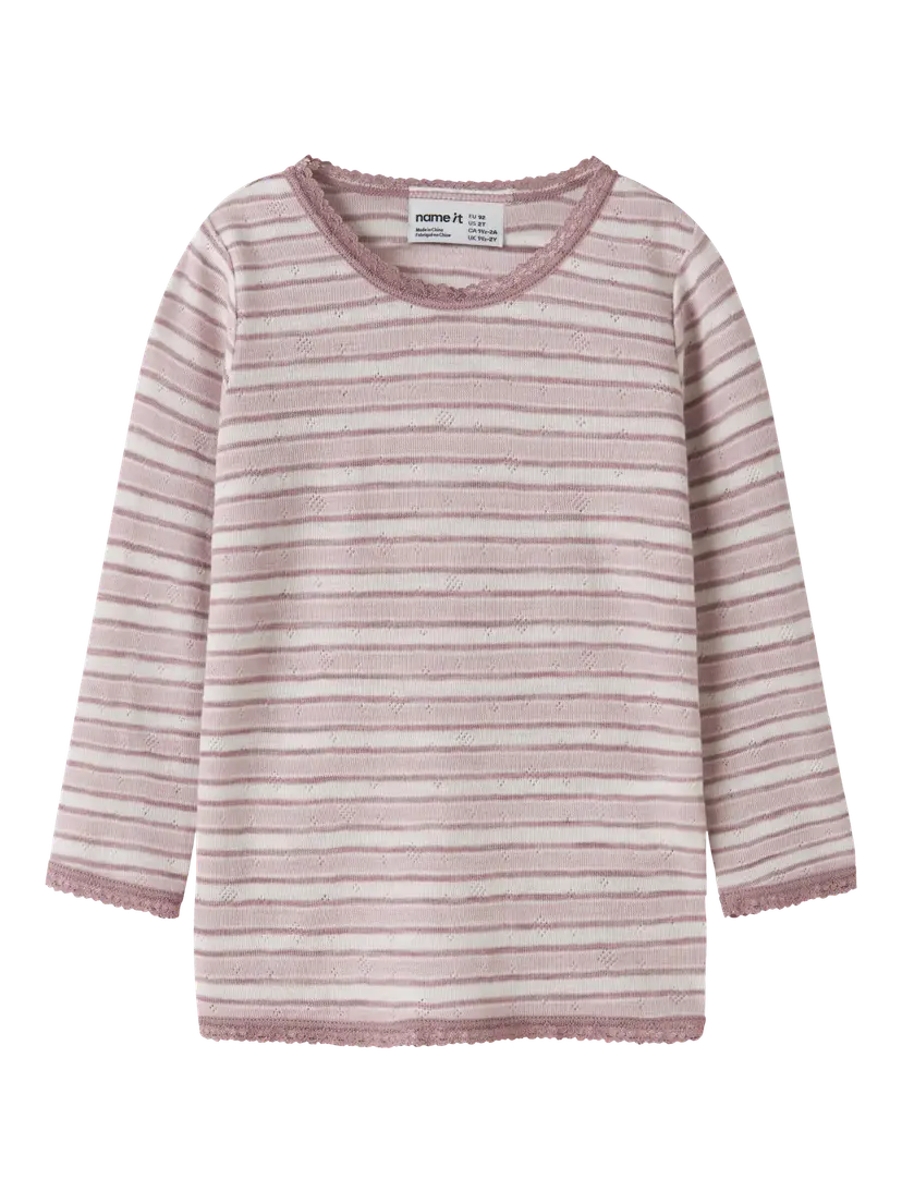 NAME IT Ulltrøye "WANG" Mini Snow White Striper