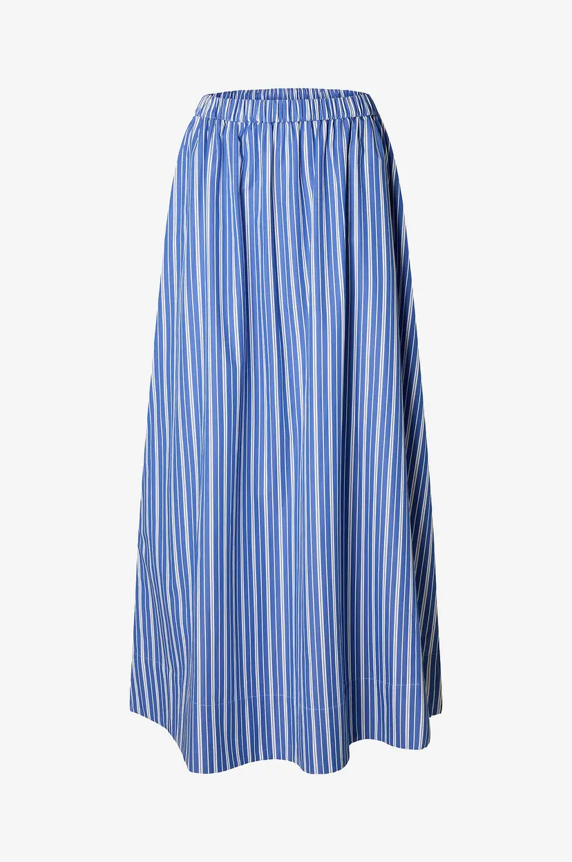 Selected Women Maxi skjørt Slffia HW Striped Ankle Slit Skirt - Blå