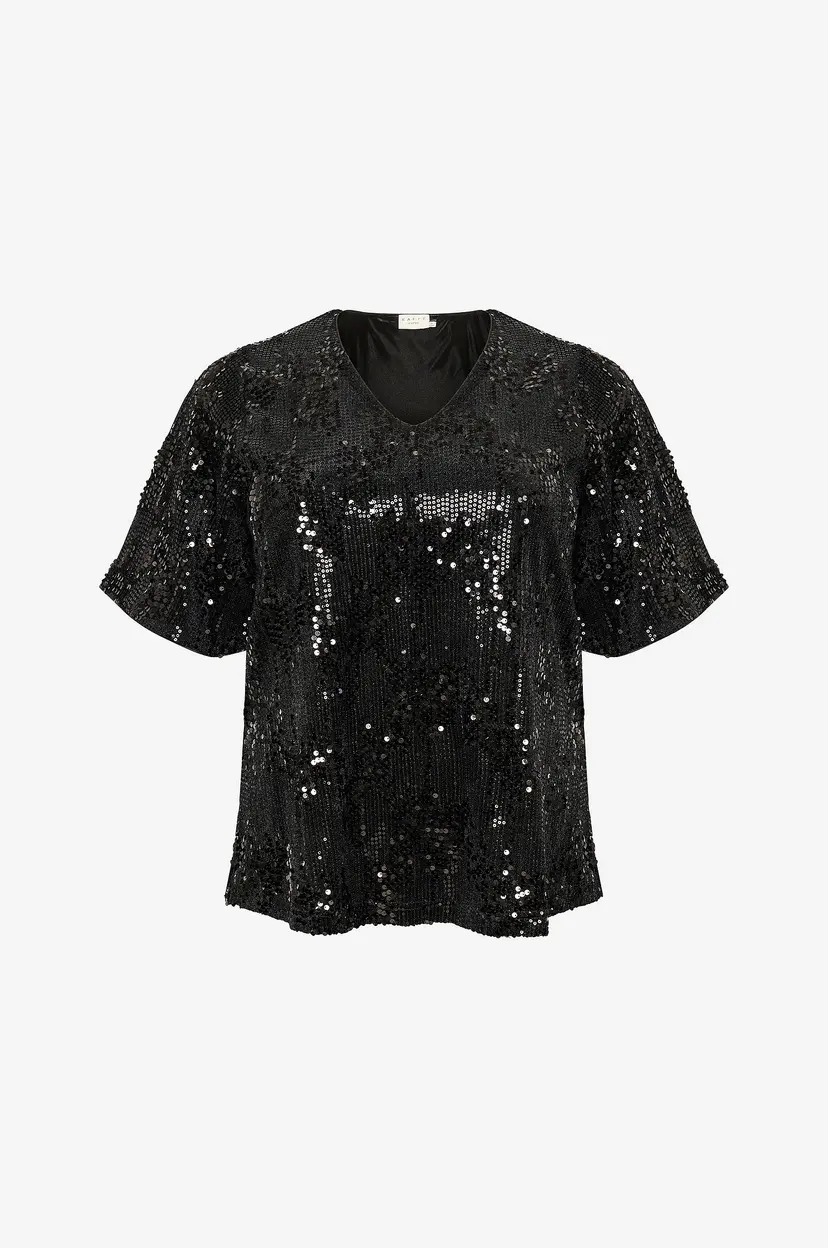 KAFFE Curve Topp kcNicoleen Sequin Blouse - Svart