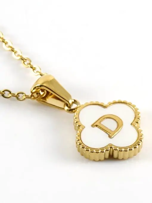 Aiyanna Four Leaf Letter Necklace